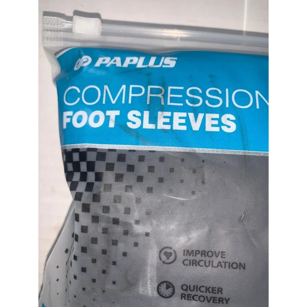 PAPLUS Compression Foot Sleeves 6 Pairs Black XL Plantar Fasciitis Arch‎ Support